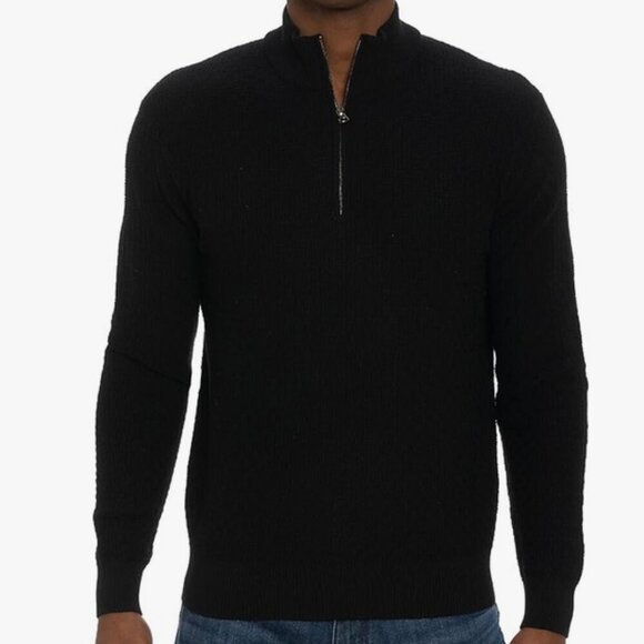 Robert Graham Mens Long Sleeve 1/4 Zip Knit Sweater - Picture 1 of 11